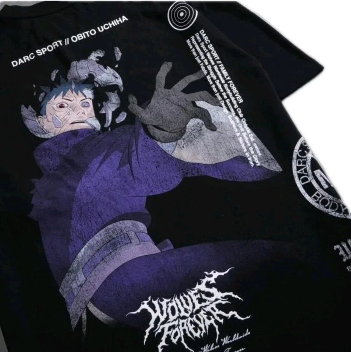 Darc Sport Obito Uchiha Side By Side Premium Tee Black Men’s LG OS