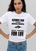 Asshole Dad And Smartass Daughter Best Friend For Life Distressed Fist Bump Silhouette shirt