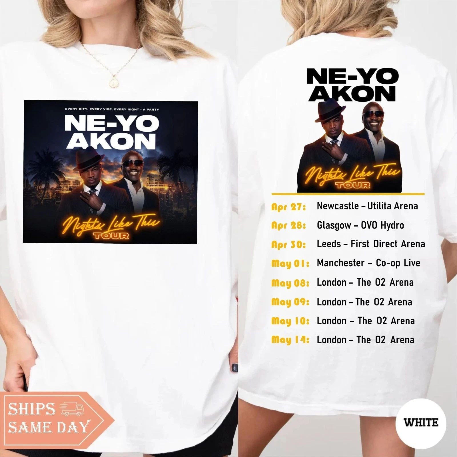 Ne-yo Akon T Shirt, Nights Like This Tour 2026 T-Shirt