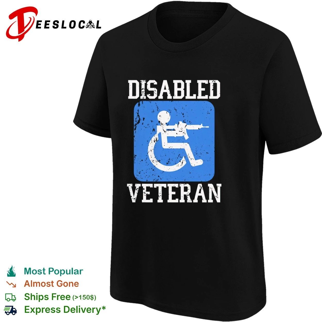 Disabled Veteran military army handicapped T-shirt