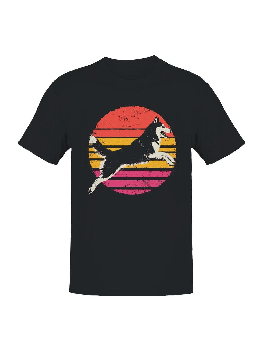 Retro Sunburst Husky Design Men's T-shirt