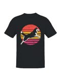 Retro Sunburst Husky Design Men's T-shirt