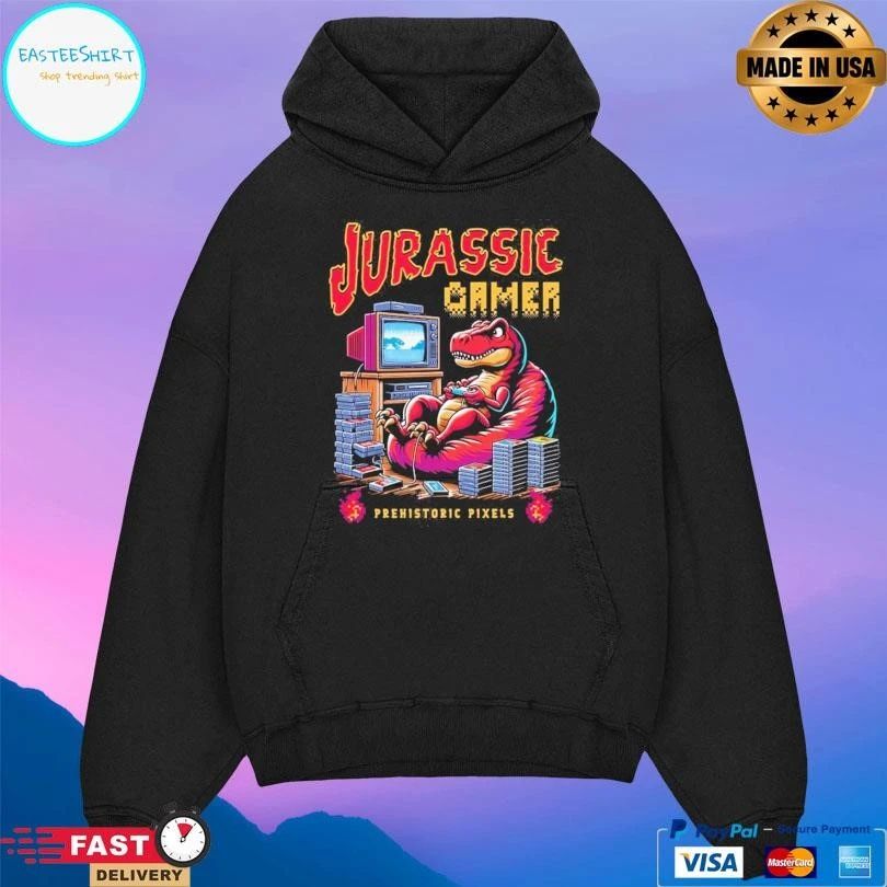 Jurassic Gamer Prehistoric Pixels Dinosaur T-shirts