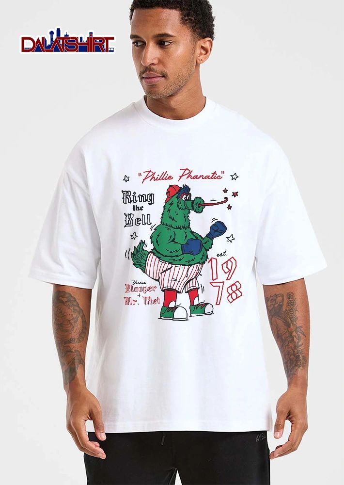 Philadelphia Phillies MLB Ring The Bell Versus Phillie Phanatic Blooper Mr Met Est 1978 Cartoon Mascot Boxing shirt