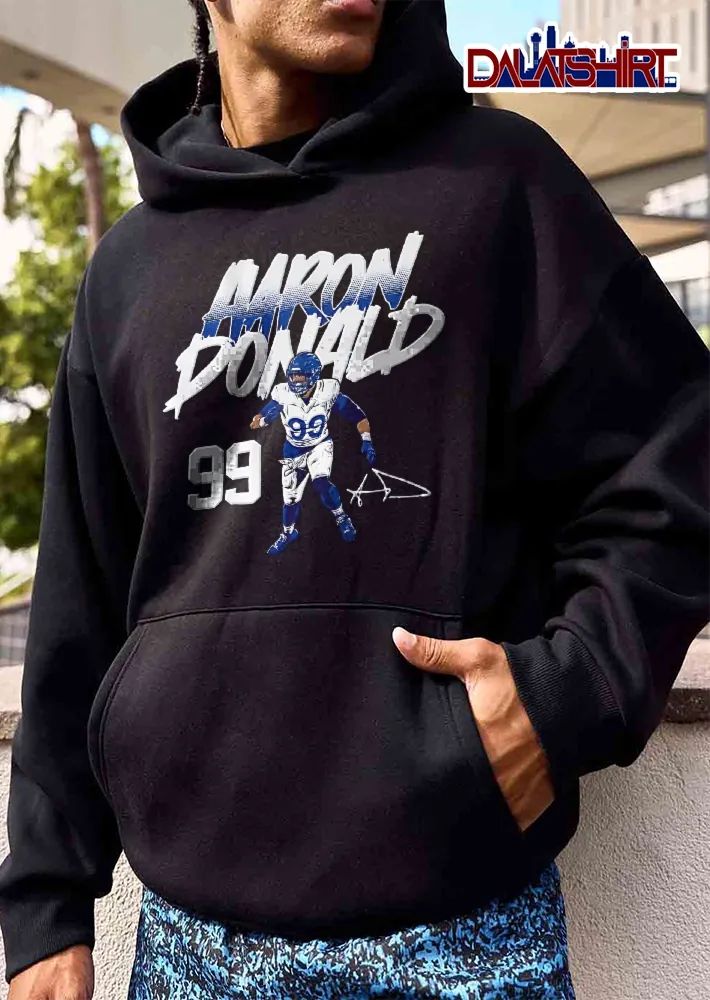 Aaron Donald 99 Halftone Helmet Action Pose Signature Autograph shirt
