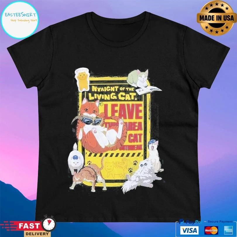 Nyaight Of The Living Cat Group T-shirts