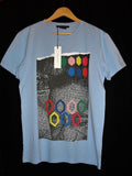 Marc Jacobs Men’s Blue T‑Shirt – 100% Cotton Jersey Front Print Round Neck M
