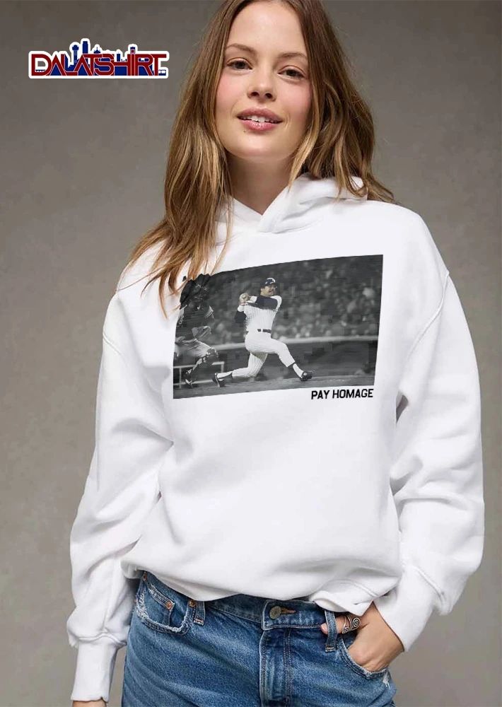 New York Yankees MLB Pay Homage Baseball Batter Swinging Photo Monochrome shirt