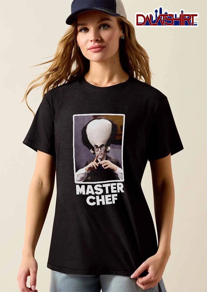 Master Chef Caricature Giant Head Man Suit Glasses Framed Poster shirt