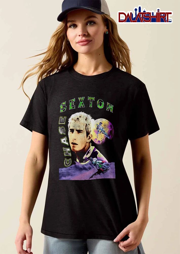 Chase Sexton Portrait Motocross Dirt Bike Rider Moon Bootleg Distressed shirt