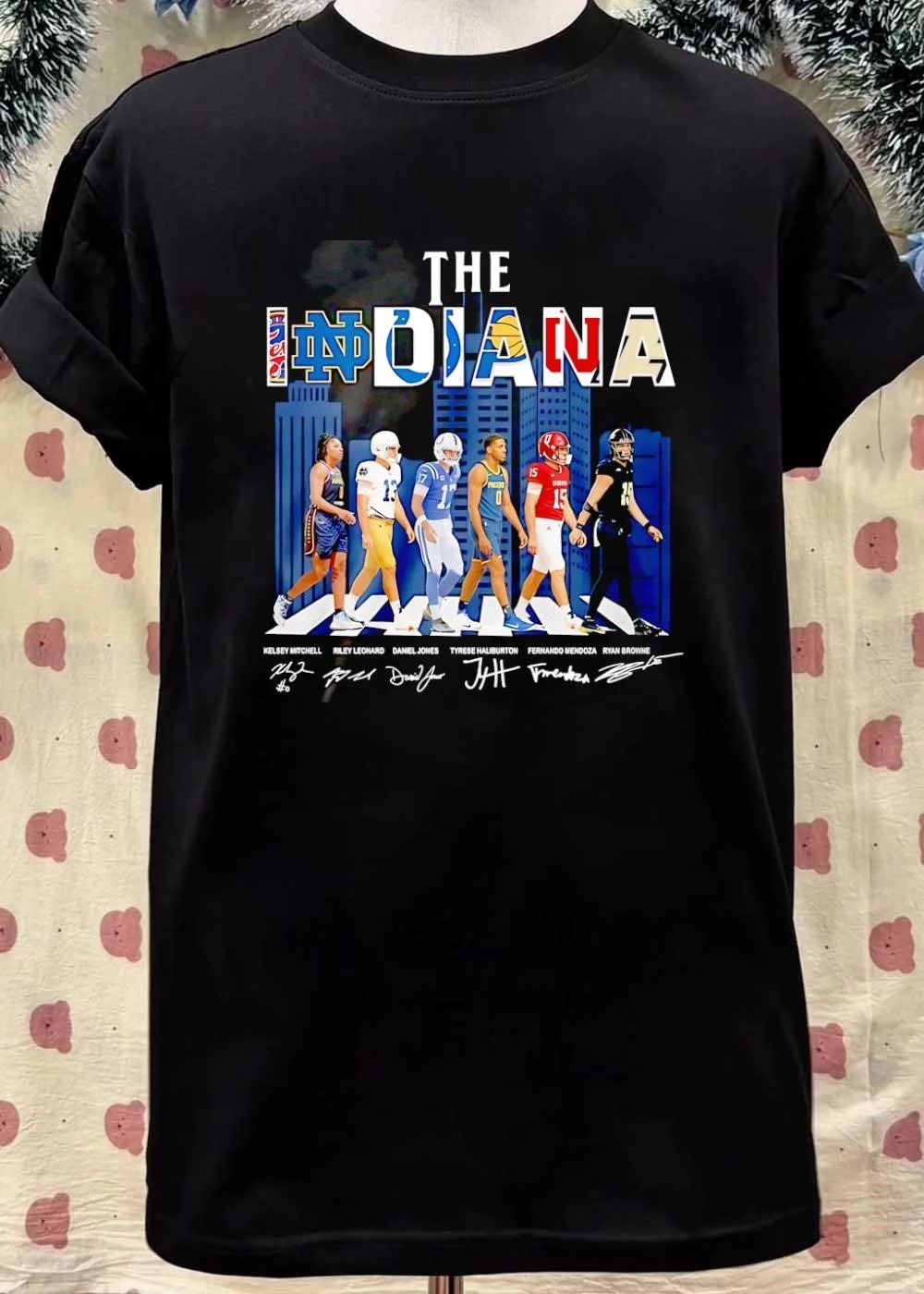 The Indiana Kelsey Mitchell Riley Leonard Roster Athletes Walking Abbey Road Crosswalk shirt