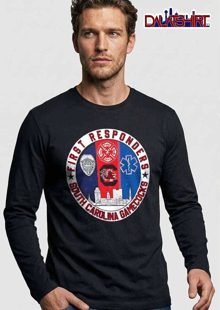 South Carolina Gamecocks NCAA First Responders Police Badge Fire Cross Star Of Life City Skyline shirt