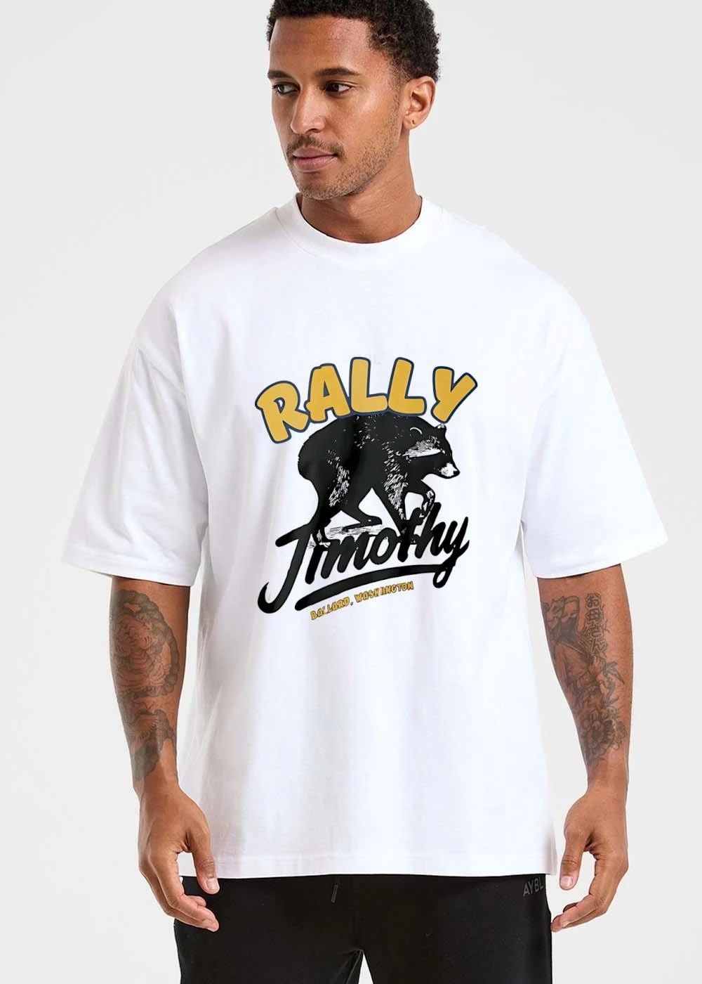 Rally Ballard Washington Timothy Walking Black Raccoon Line Art shirt