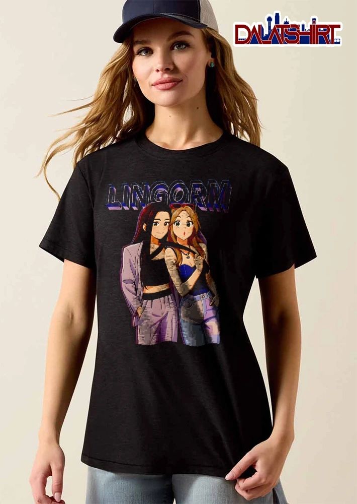 Lingorm Retro Anime Pair Stylish Outfits 3d Block Lettering shirt