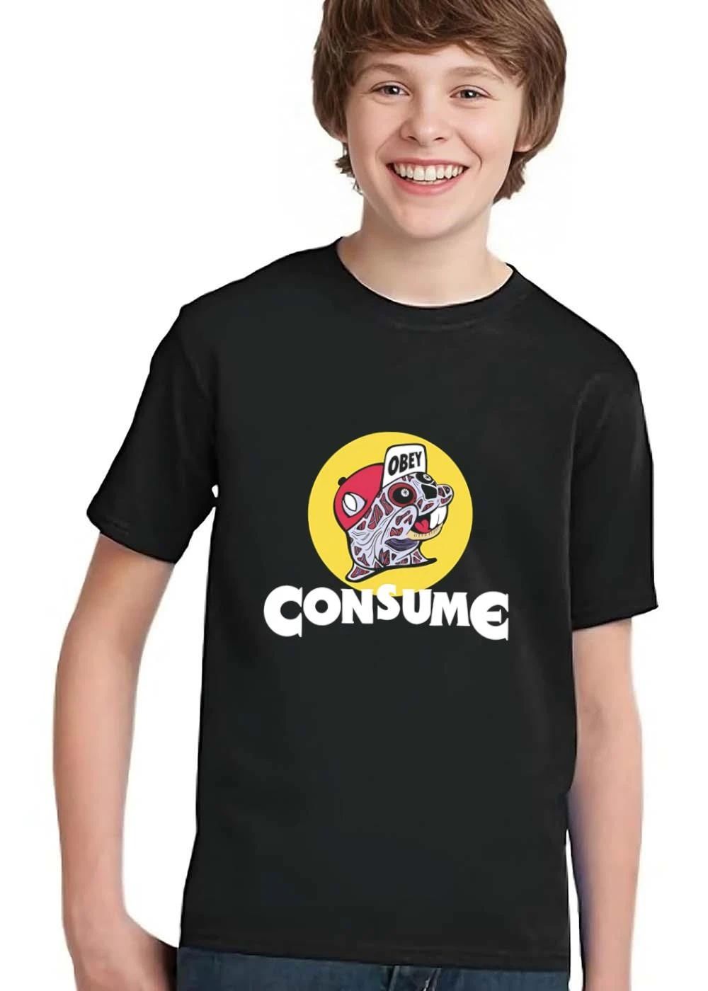 Bucees Obey Consume They Live Alien Beaver Yellow Circle Cartoon shirt