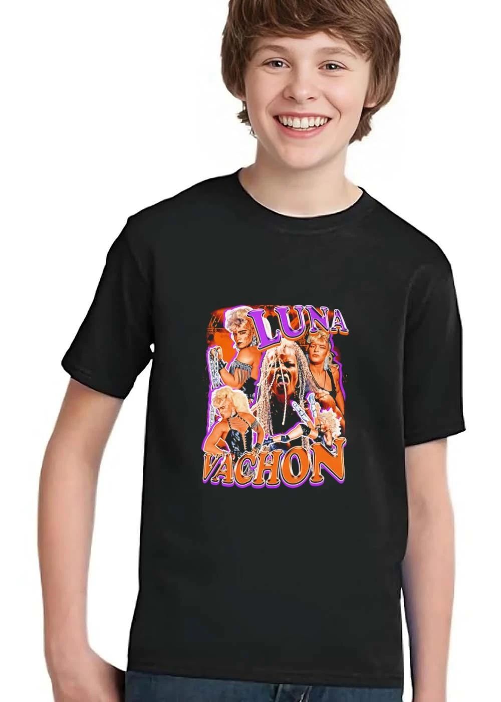 Luna Vachon Bootleg Retro Photo Collage Wrestler Screaming Action Poses shirt