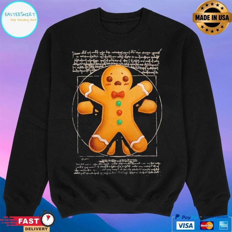 Vitruvian Gingerbread Man T-shirts