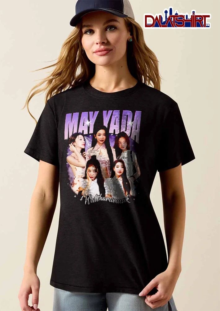 May Yada Watcharamusik Woman Collage Purple Lightning Sparkles 90s Bootleg shirt