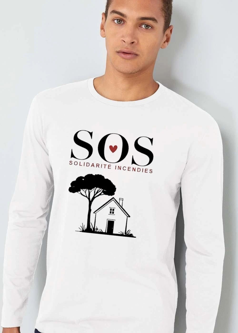 Sos Solidarite Incendies Red Heart Pine Tree House shirt