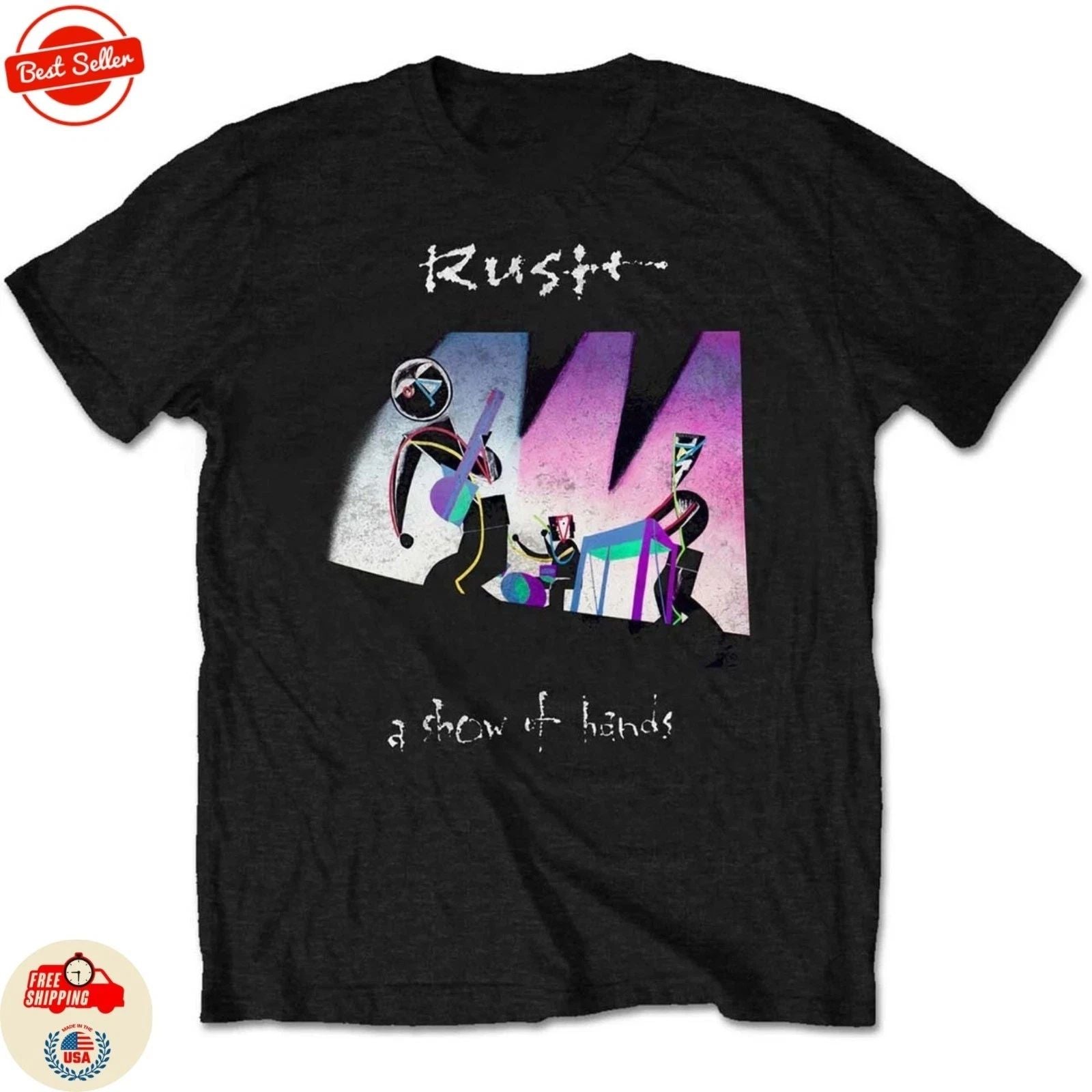 Vintage Rush Band Show Of Hands T-Shirt