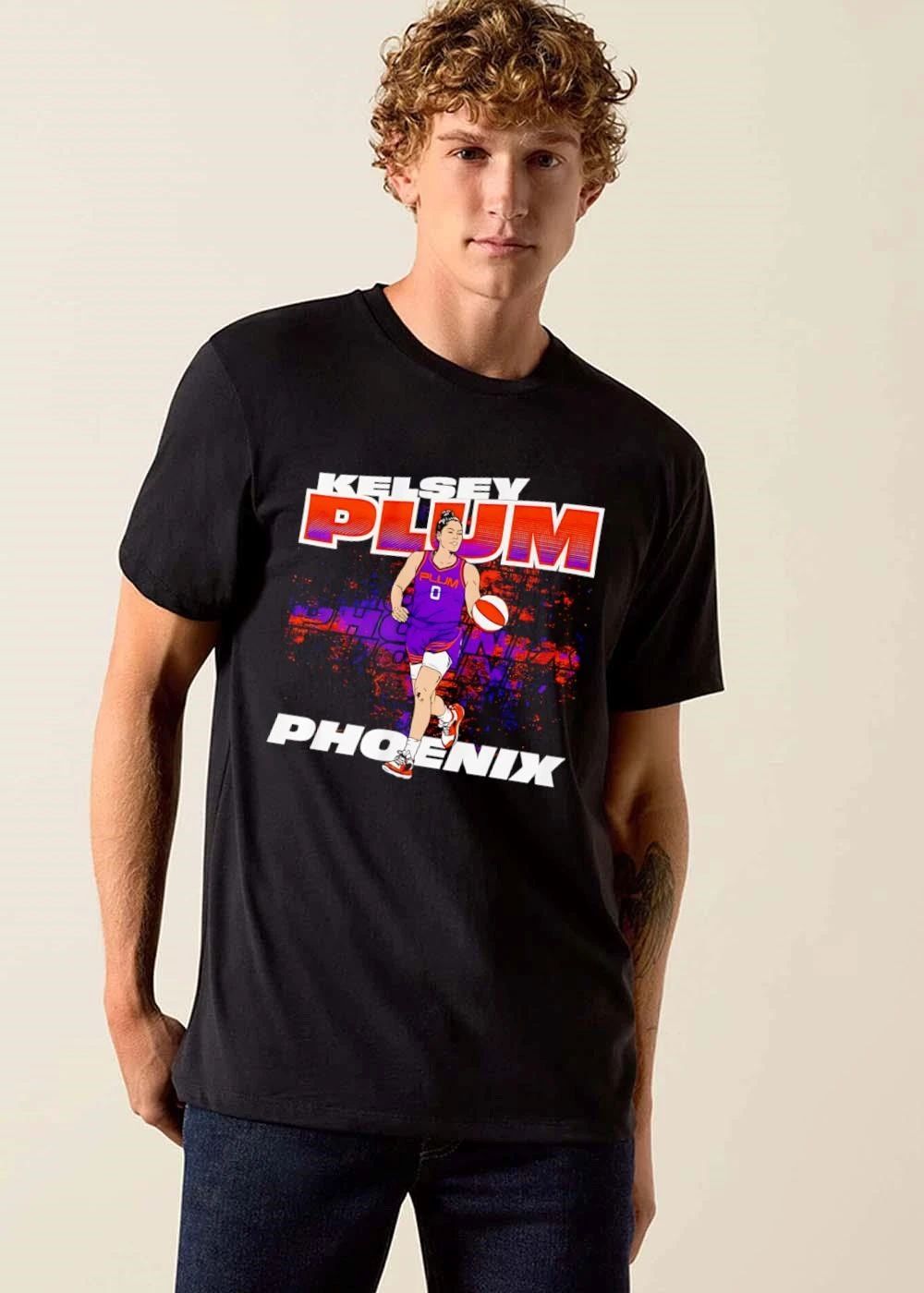 Phoenix Kelsey Plum Retro Bootleg Illustration Player Dribbling Basketball shirt