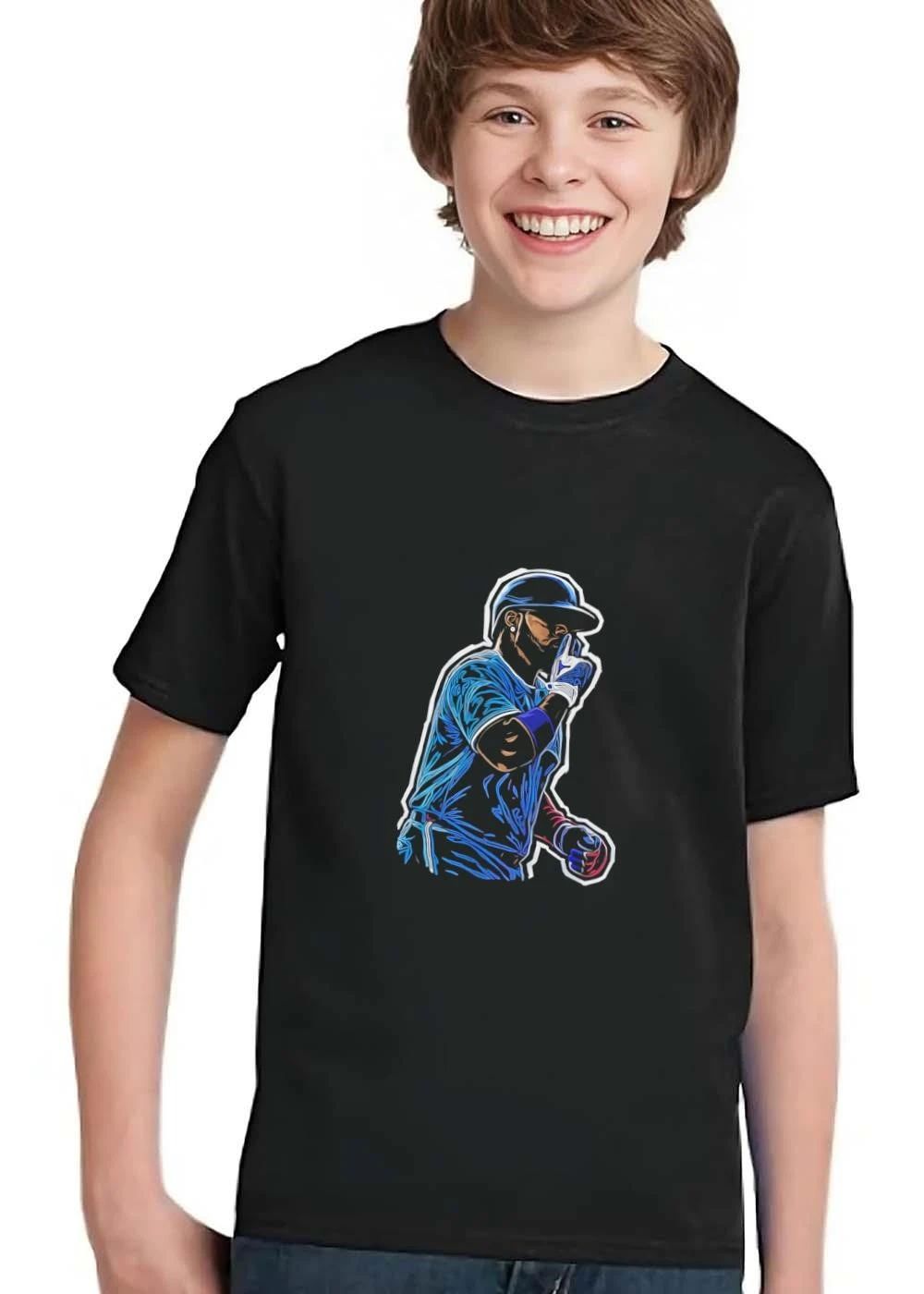 Baseball Player Finger To Lips Silence Gesture Neon Line Art shirt