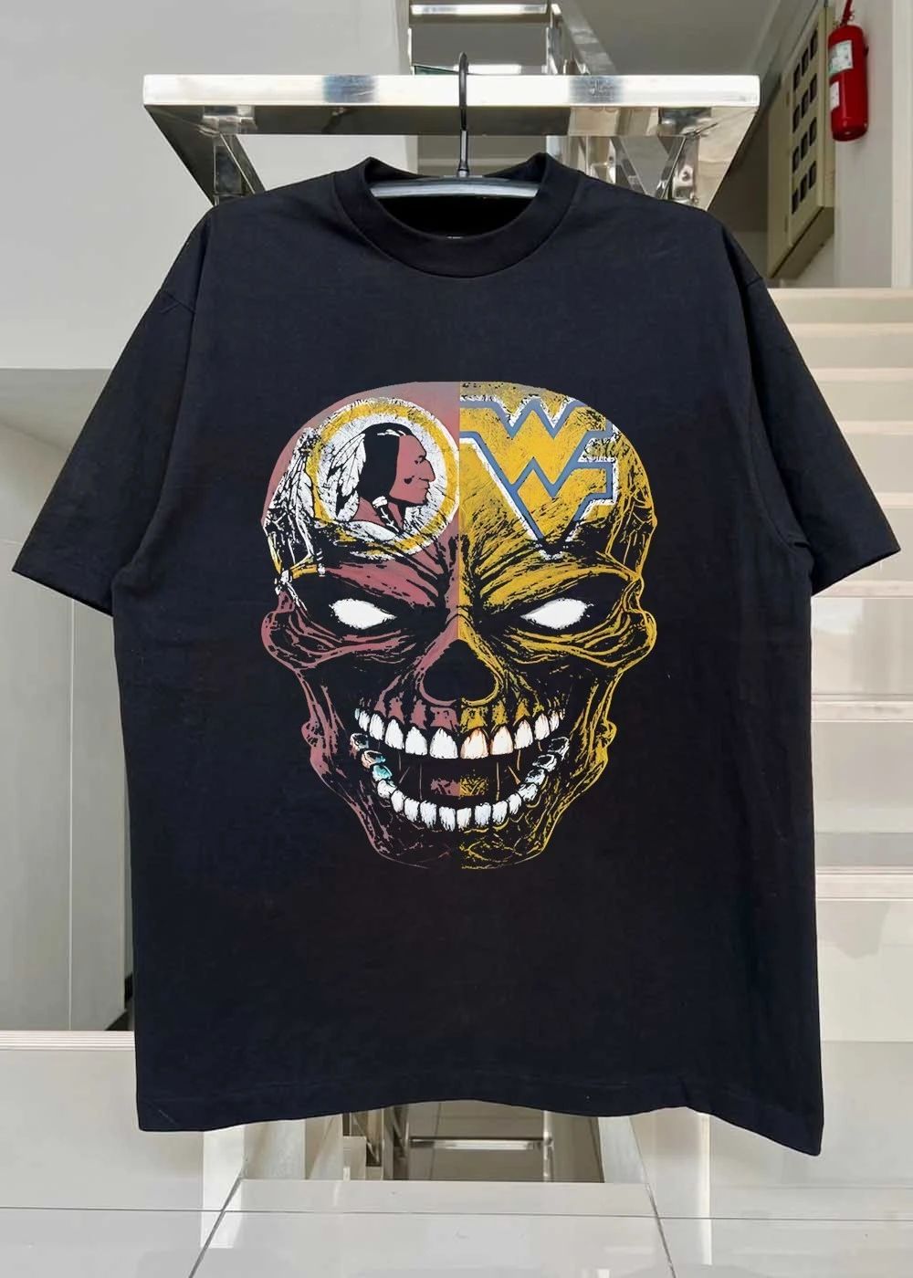 Washington Redskins West Virginia Mountaineers Skull T-Shirt