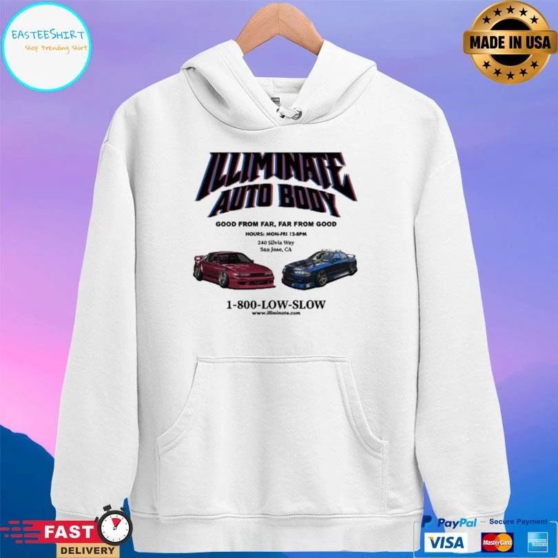 Illiminate Auto Body Good From Far, Far From Good 1-800-Low-Slow T-shirts