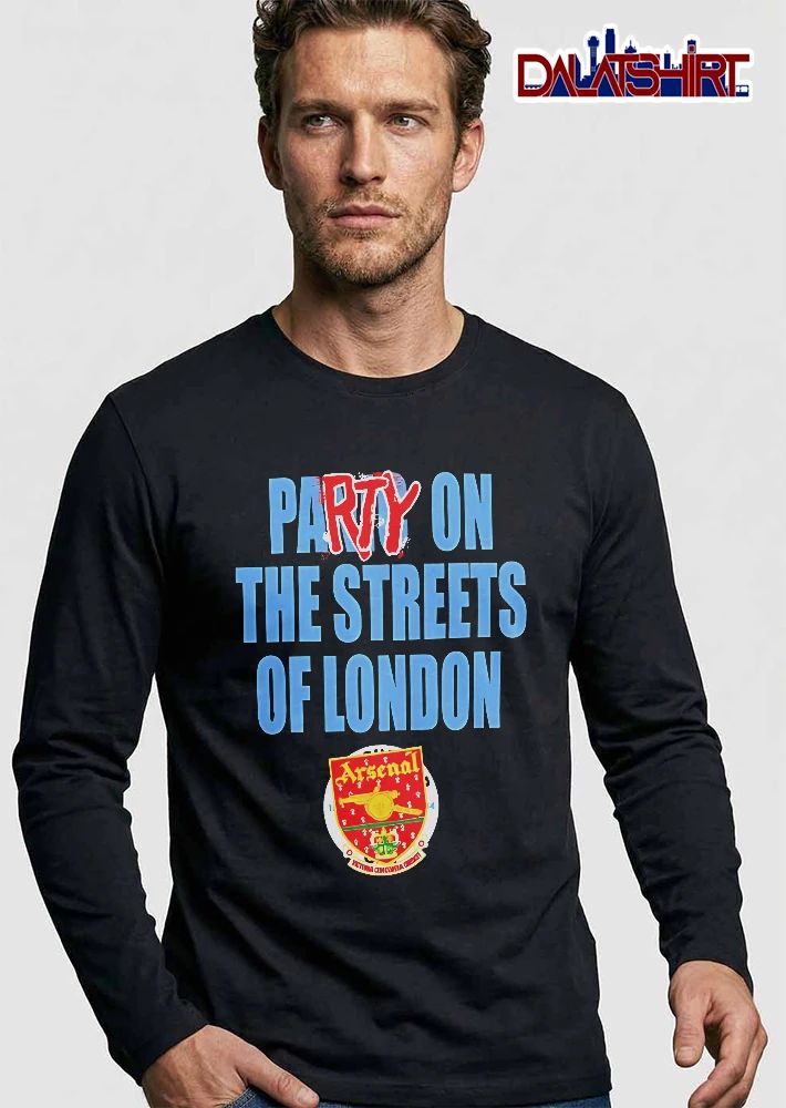 Arsenal Fc Party On The Streets Of London Red Graffiti Text Football Crest Logo shirt