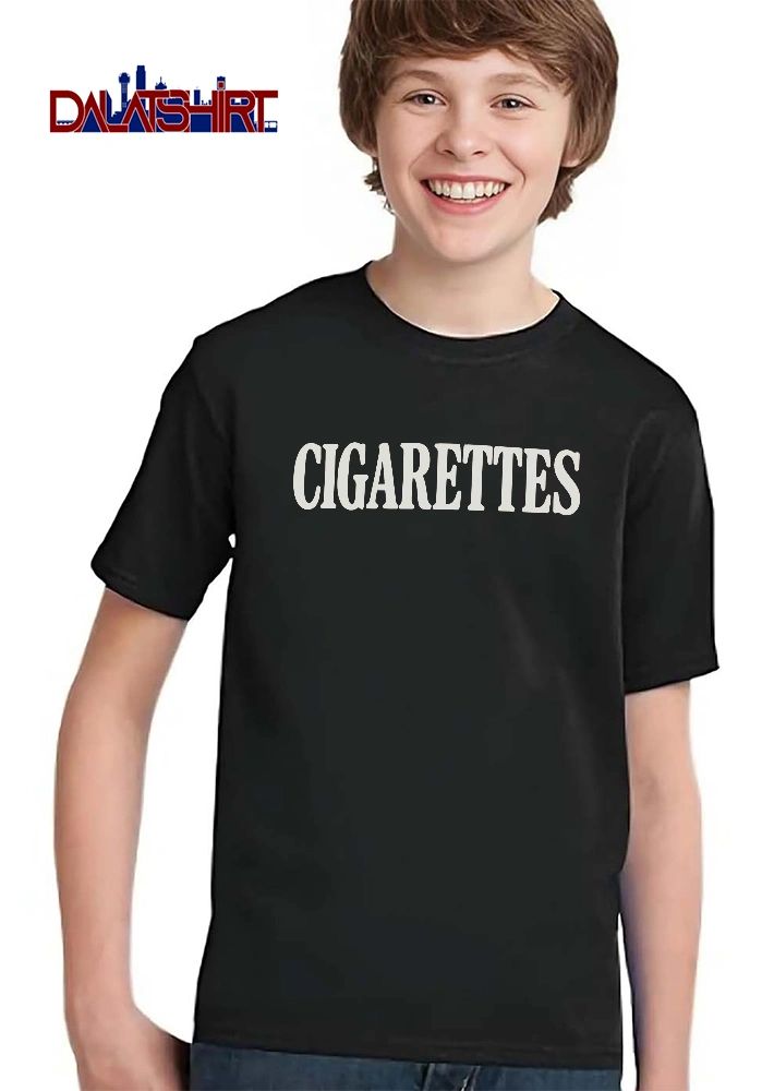 Cigarettes Vintage Cream Bold Condensed Serif Typography shirt