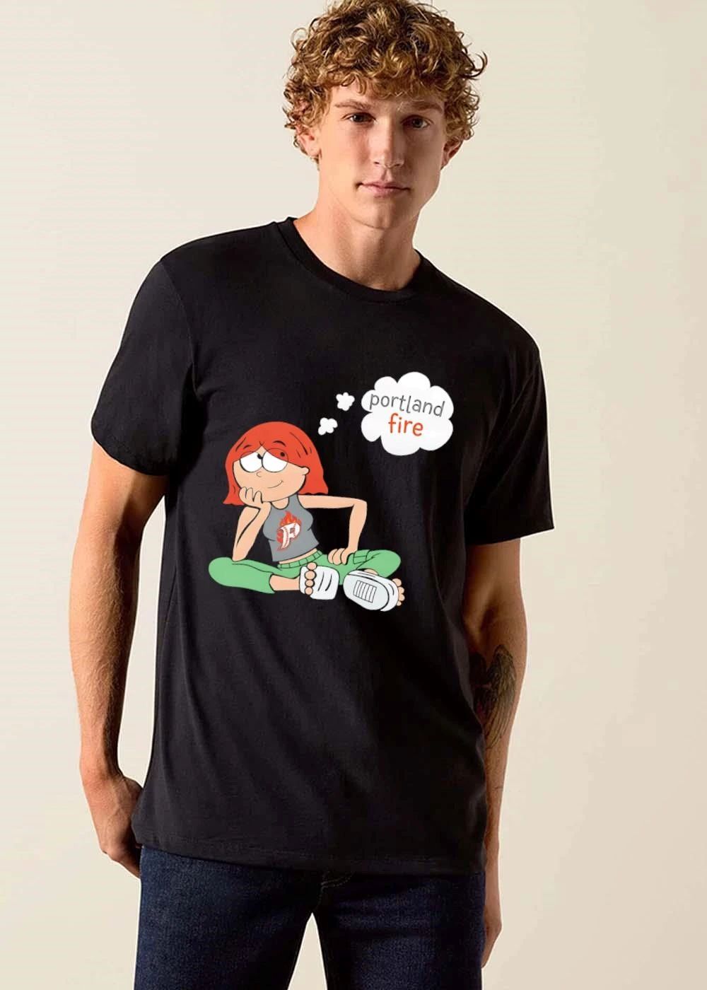 Premium Portland Fire WNBA Cartoon Redhead Girl Daydreaming Thought Bubble shirt