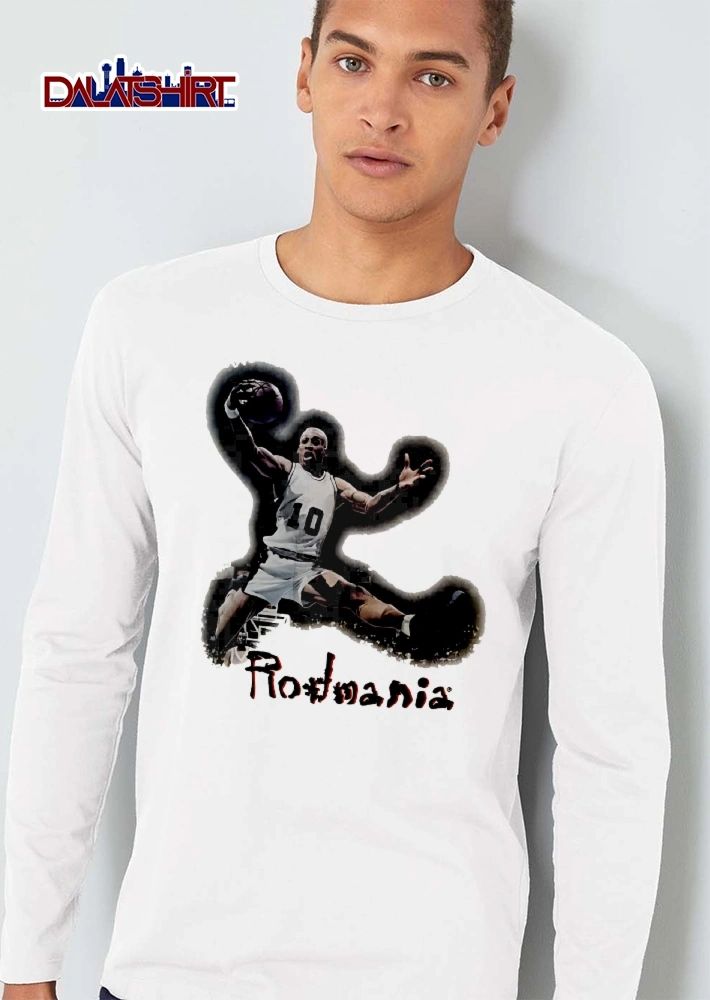 Rodmania Basketball Player Number 10 Diving Midair Ball Cutout shirt