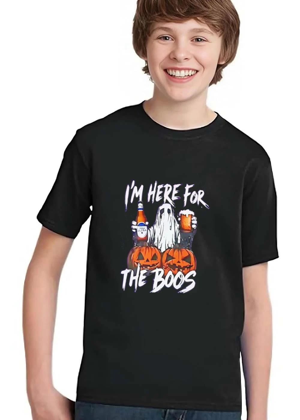 Michelob Ultra Im Here For The Boos Ghost Holding Beer Mug Pumpkins shirt