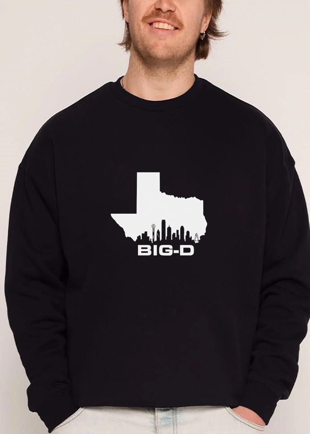 Big D Texas State Map Outline Dallas City Skyline Silhouette shirt