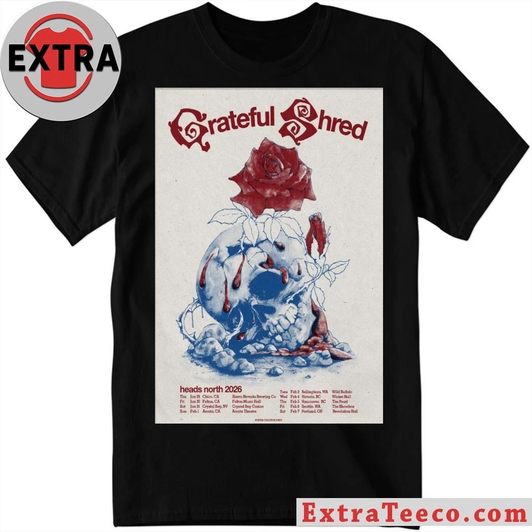 Original Grateful Shred Heads North 2026 Tour Poster Shirt