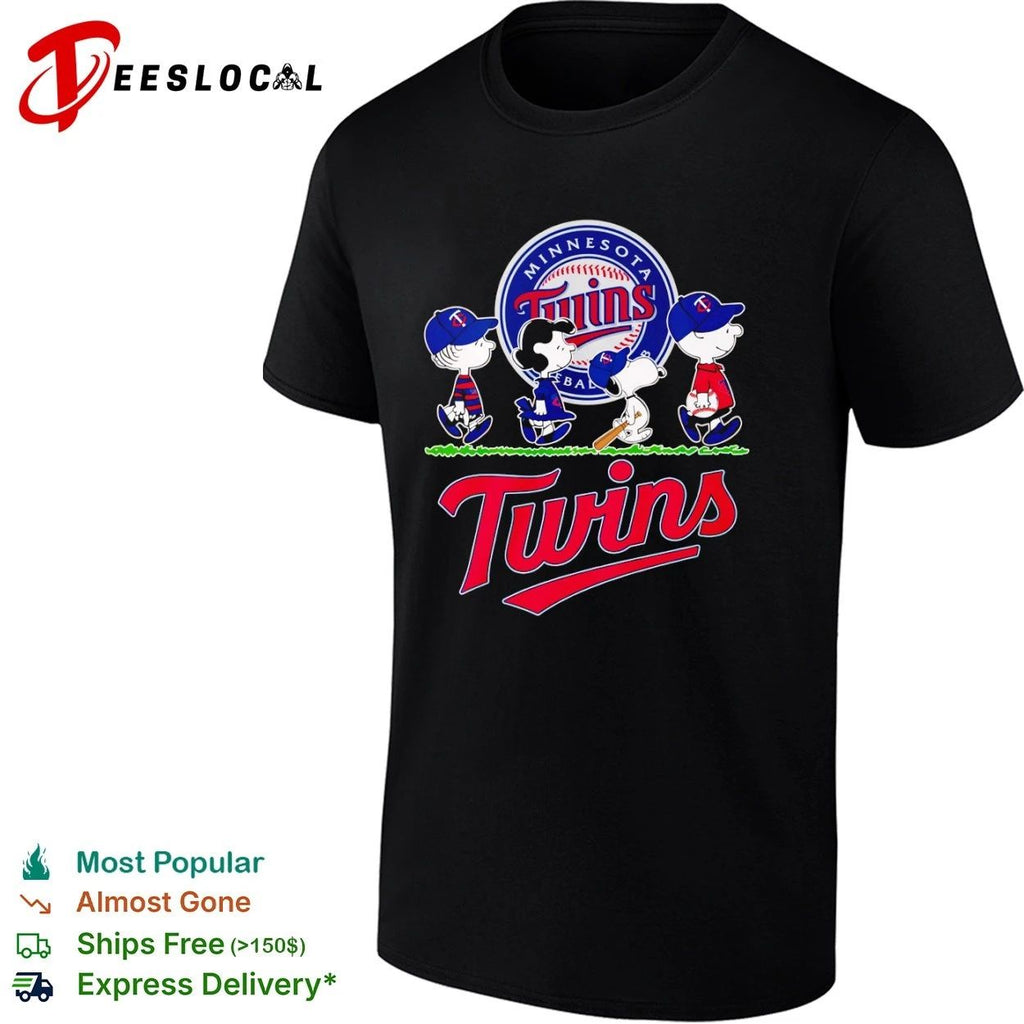 Peanuts Characters Minnesota Twins Baseball T-shirt