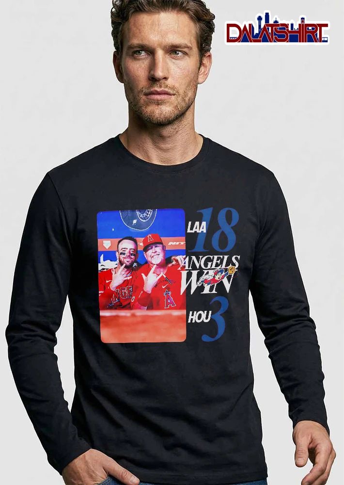 Los Angeles Angels MLB Laa 18 Win Hou 3 Photo Players Hand Signs shirt