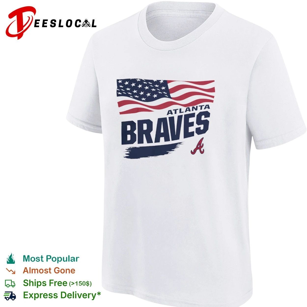 Atlanta Braves Waving Flag Atlanta Braves T-shirt