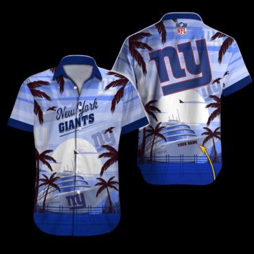 Personalized New York Giants Ocean Breeze Hawaiian Shirt
