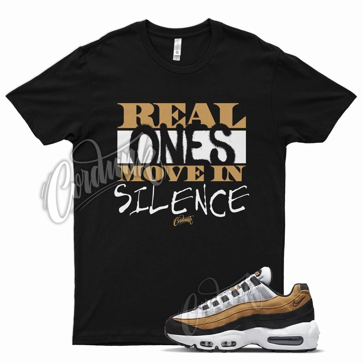 Black REAL T Shirt for N Air 95 Wheat Smoke Grey Golden Harvest Gold 6 1 13