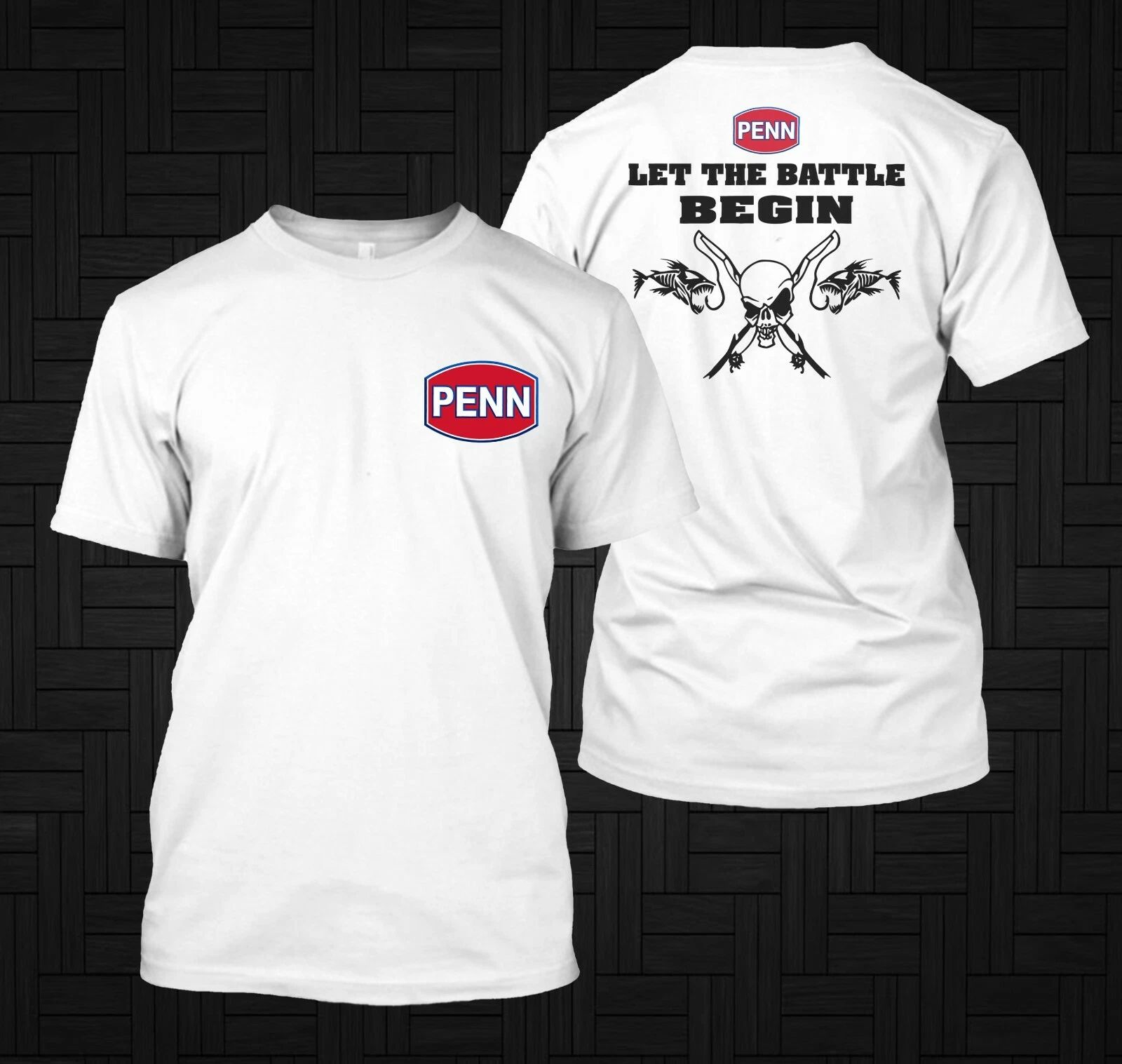 Penn Reels Fishing ROd -  Custom Men's Back and front T-Shirt Tee
