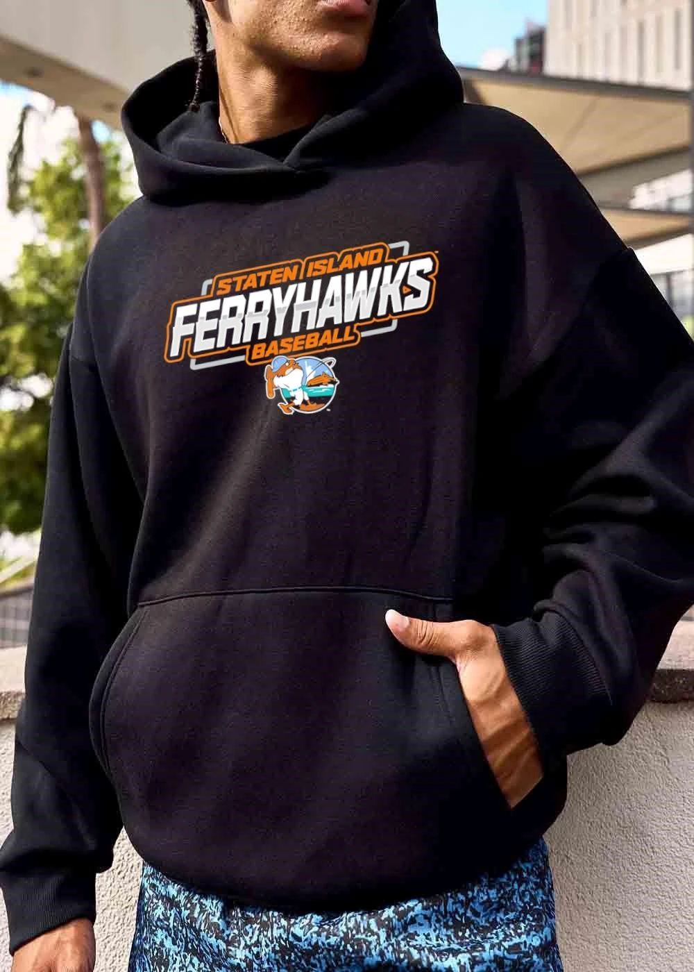 Staten Island Ferryhawks Baseball Cartoon Bird Player Harbor Circle shirt