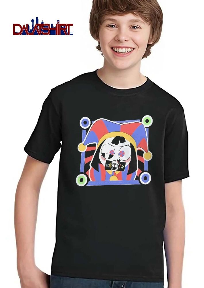Angry Cartoon Jester Character Censored Bar Mouth Square Frame shirt