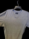 $60 GOODLIFE Made In USA T-Shirt Mens 2XL V-Neck Tee Minimalist Curve Hem Gray