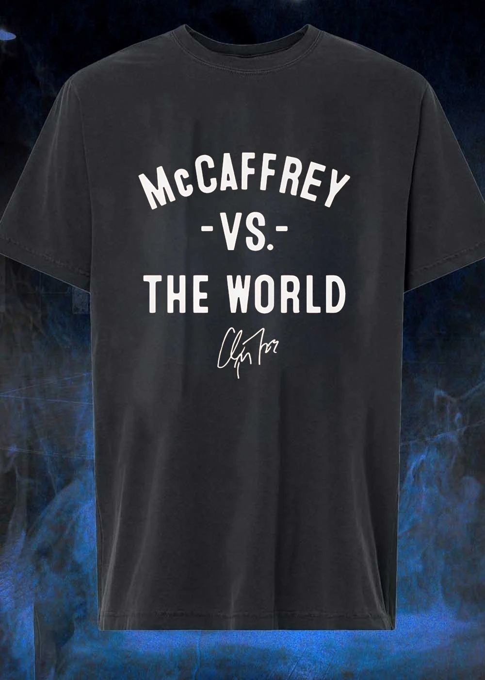 Christian McCaffrey Signature McCaffrey vs the World Football T-Shirt