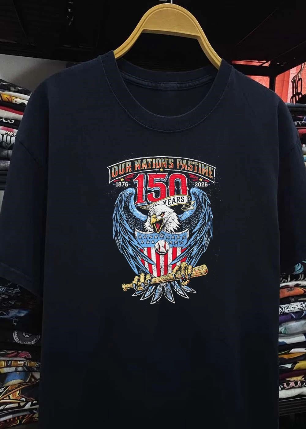 Our Nation’s Pastime 150 Years 1876 2026 Eagle Baseball shirt