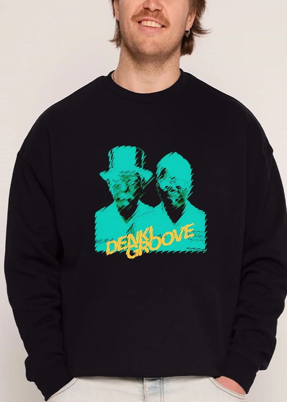 Denki Groove Distortion Teal Silhouette Portraits Glasses Tophat shirt