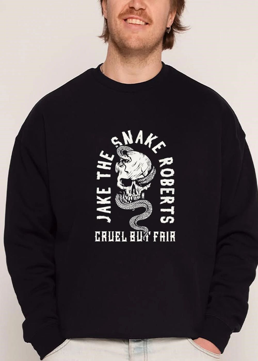 Cruel But Fair Jake The Snake Roberts Serpent Slithering Through Human Skull Line Art shirt
