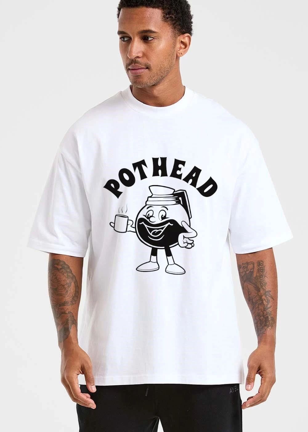 Pothead Vintage Cartoon Coffeehouse Carafe Holding Cup shirt