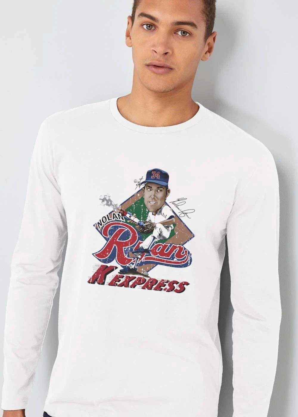 K Express Nolan Ryan Caricature Pitcher Rocket Baseball Diamond Distressed shirt
